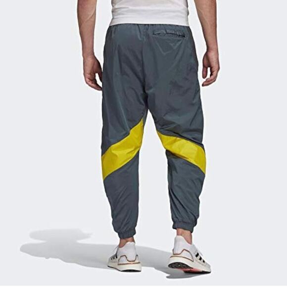 Adidas Street Shape Urban Logo Mens Nylon Woven Grey Blue Jogger Track Pants Med - Picture 2 of 12